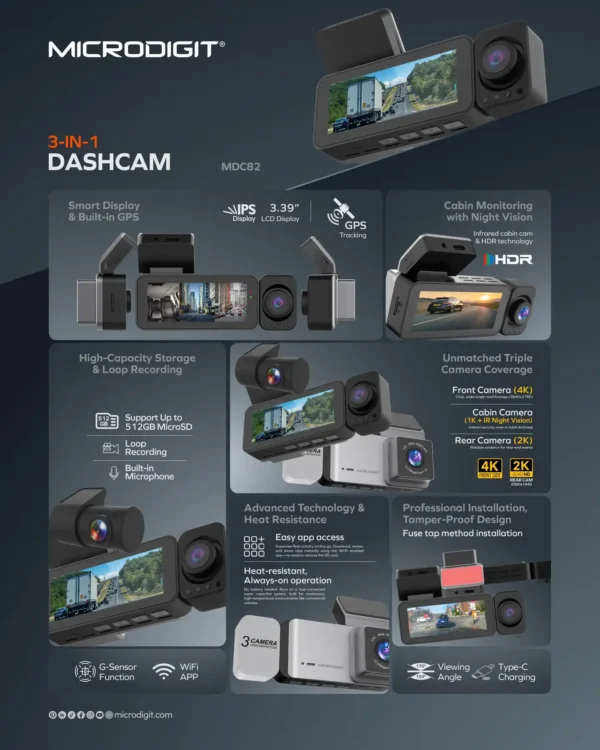 MDC82 3-in-1 Dash Cam